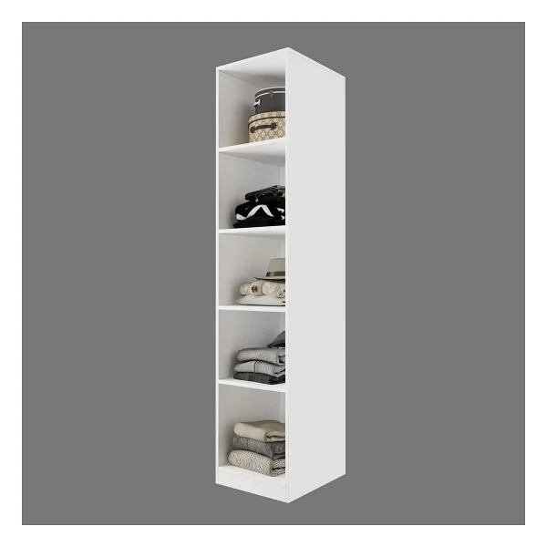 Bimossa KA1040 Goss 45 cm Kapaksız Raflı Gardırop, Açık Giyinme Dolabı, Beyaz Modern Tasarım Kıyafet Dolabı - Görsel 4