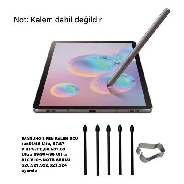Samsung S Pen Tablet Uyumlu Kalem Ucu Tab S6/S6lte/S7fe/S7ultra/S8 /S8 Ultra/S9/S9feultra S10/S10ultra (5 Tane) Siyah - Görsel 5