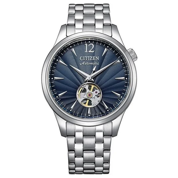 Citizen Automatico Nh9131-73l Çelik Kordon Mavi Erkek Kol Saati - Görsel 3