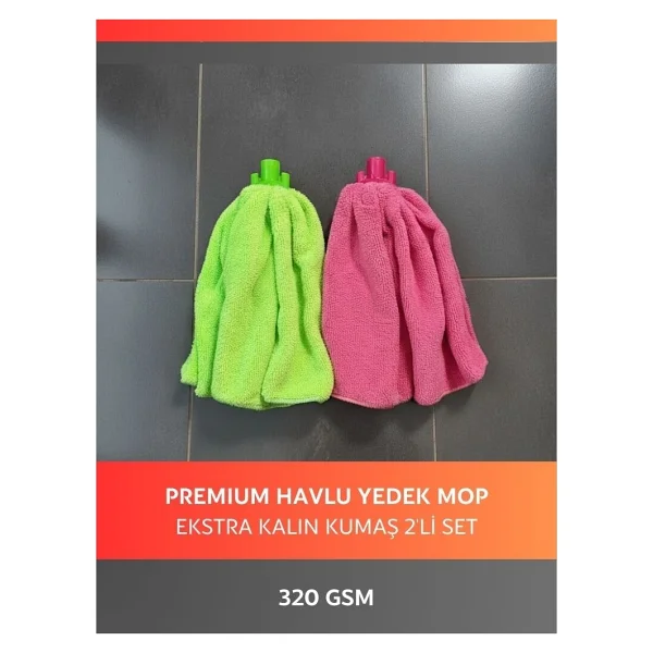 Cleanshe Premium Mikrofiber Mop Yedek Havlu 2'li Set - Görsel 7