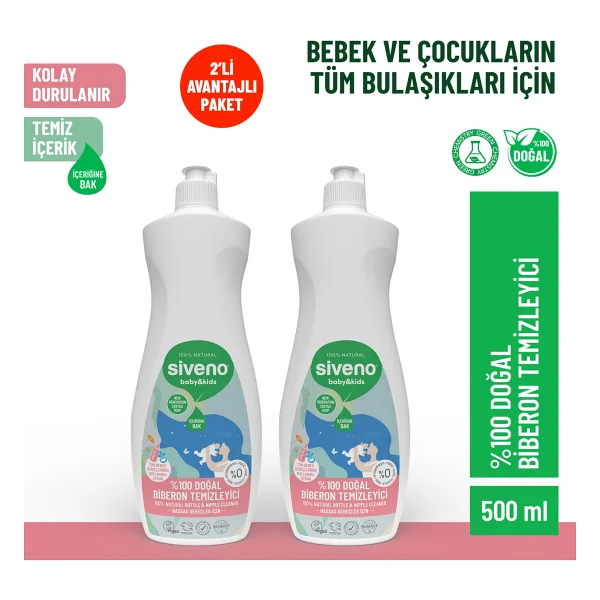 Siveno Baby Doğal Emzik Ve Biberon Temizleyici 500 Ml 2 Adet - Görsel 9