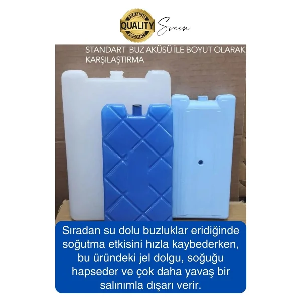 12 Saat Süreli 560 Gr Jel Dolu Buz Aküsü Plastik Soğuk Zincir Gıda Yiyecek Uzun Süre Koruma 5 Adet - Görsel 3
