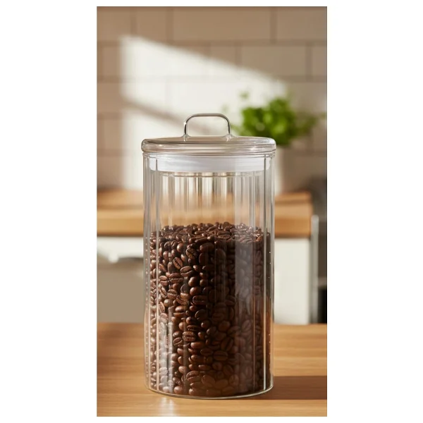 Mien 1700 ml Cam Kavanoz Kapaklı - Bakliyat, Baharat & Kuru Gıda Saklama Kabı - Şeffaf, Dayanıklı Cam - Görsel 4