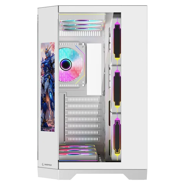 Rampage Nova Beyaz Lcd Ekran Argb Fanlı Atx Oyuncu Kasası - Görsel 5