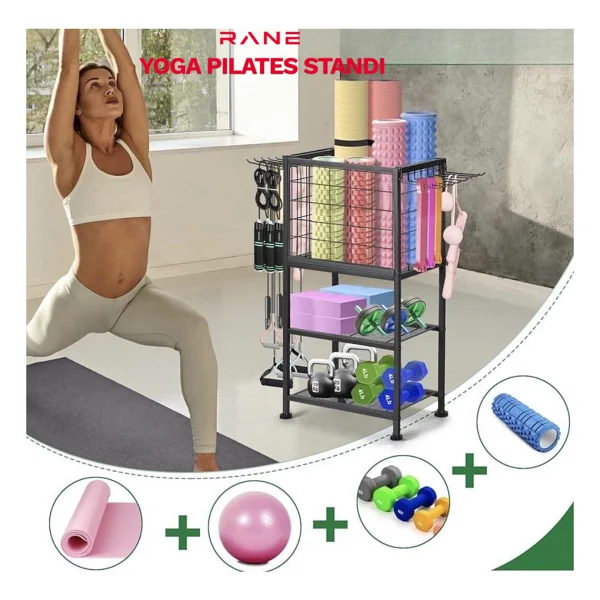 Rane Yoga Roller Mat Kettlebell Dambıl Çok Amaçlı Stand - Görsel 3