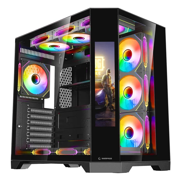 Rampage Nova Siyah Lcd Ekran Argb Fanlı Atx Oyuncu Kasası - Görsel 10