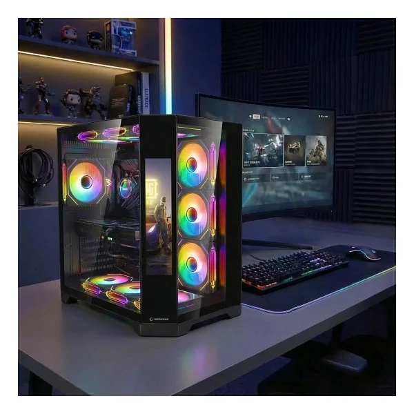 Rampage Nova Siyah Lcd Ekran Argb Fanlı Atx Oyuncu Kasası - Görsel 7