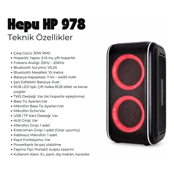 Hepu Hp-978 Bluetooth Hoparlör - Görsel 2