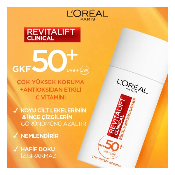 L'oreal Paris Yaz İçin İdeal L'oreal 50+ Spf C Vitaminli Yüz Güneş Kremi Normal Ciltler İçin Parlak Krem - Görsel 4