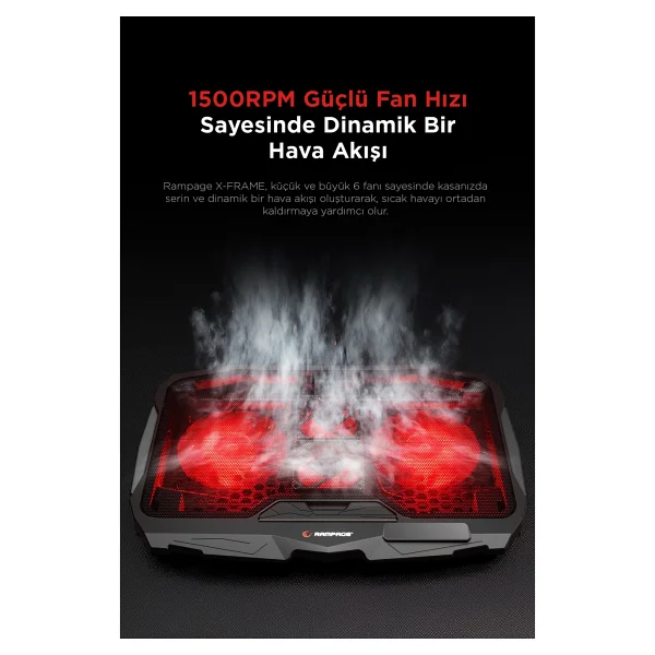 Rampage Ad-Rx34 X-Frame 4 Fanlı Laptop Soğutucu - Görsel 8