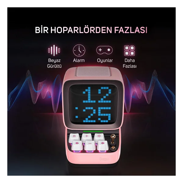 Divoom Ditoopro Bluetooth Hoparlör Pembe - Görsel 10