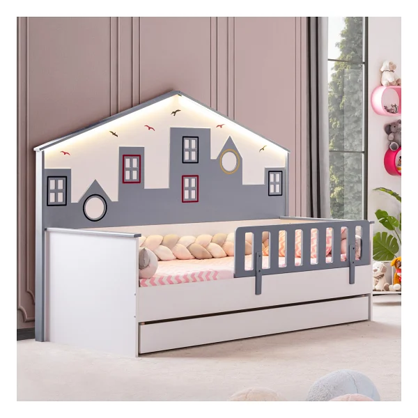 Setay Mobilya City Gri 90x190 Cm Yavrulu Montessori Karyola - Görsel 2