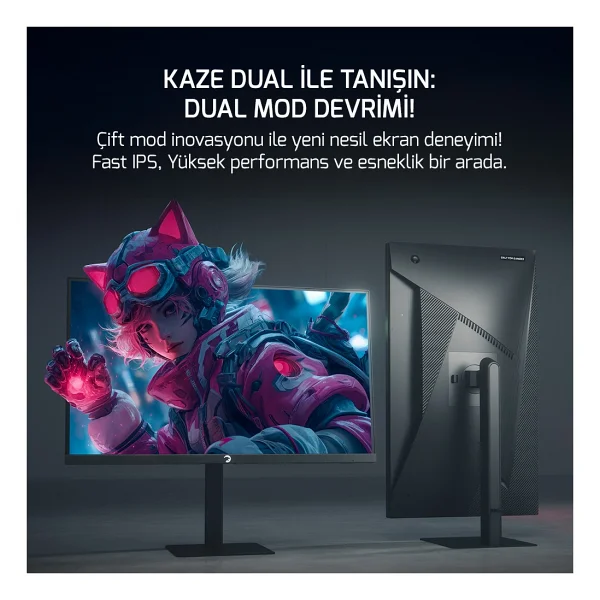 Gamepower Kaze Dual 27'' 0.5 Ms 4K 160 Hz - Full HD 320 Hz Pivot Ips Oyuncu Monitörü - Görsel 2