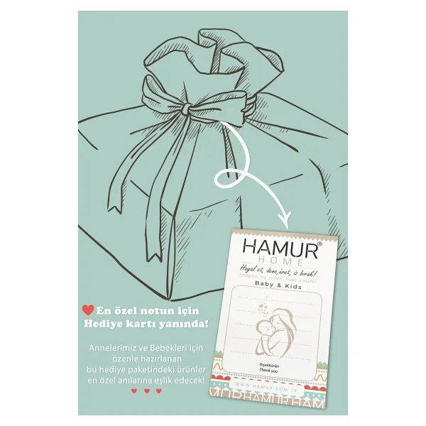 Hamur Yenidoğan 6 Prç Anne Bebek Hediyesi Hastane Çıkışı Battaniye Alt Açma Çantası Organizer Set Melis - Ekru - Görsel 3