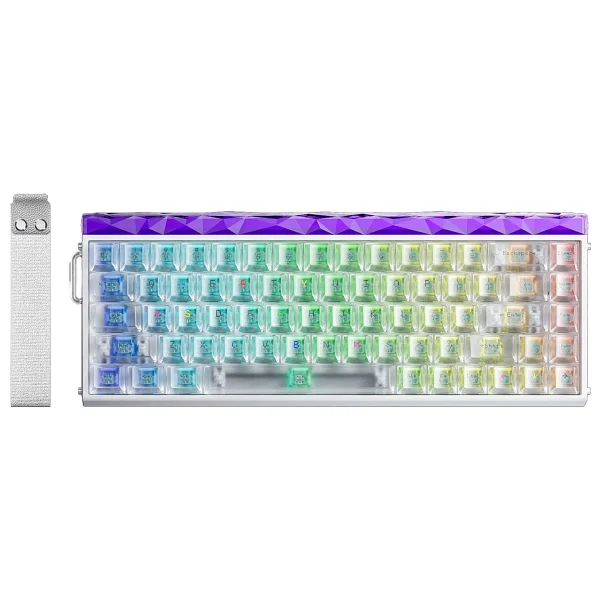Aula Hero 68 He Manyetik Klavye Rapid Trigger Silver Switch 8000hz RGB Neon Tkl Hot Swap Oyuncu Klavyesi Şeffaf - Görsel 3