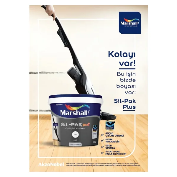 Marshall Sil-Pak Plus 15 Lt İç Cephe Boyası - Fildişi - Görsel 2