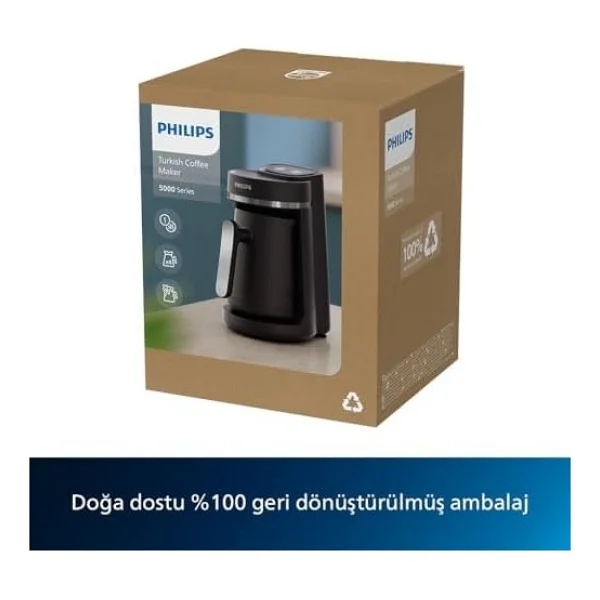 Philips 5000 Serisi Türk Kahvesi Makinesi, 4 Fincan Kapasitesi, Kullanımı Kolay Dokunmatik Tuşlar, Siyah & Metal - Görsel 2