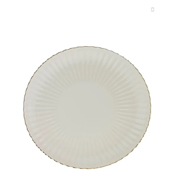 Kütahya Porselen Bone Luz Gold Fileli 27 Cm 6'lı Servis Tabağı - Görsel 2