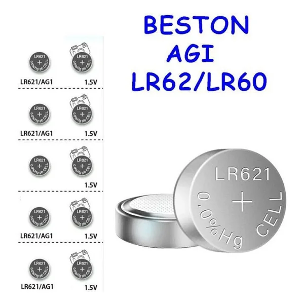 Beston Ag1 Lr621/ Lr60 1,5v Alkalin 10'lu Saat Pili - Düğme Pil - Görsel 3