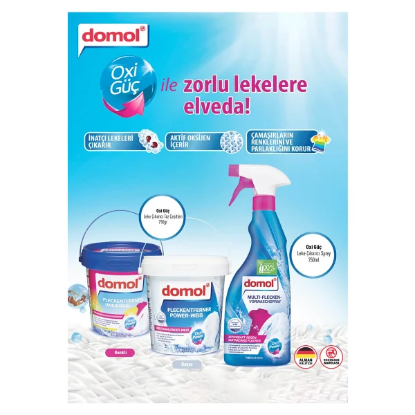Domol Oxi 750 Gr Beyazlara Özel Toz Leke Çıkarıcı - Görsel 2