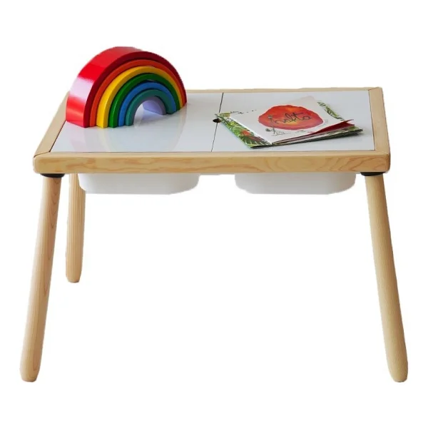 Wood & Joy Doğal Ahşap Duyusal Çocuk Aktivite Masası Oyun Masası Ve Çocuk Çalışma Masası - Görsel 2