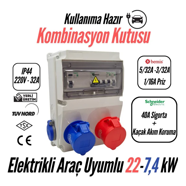 Bemis - Kombinasyon Kutusu Ip44 (Sigorta + Kaçak Akım Korumalı)( Taşınabilir Mobil Cihaz Kullanımına Uygundur) - Görsel 5