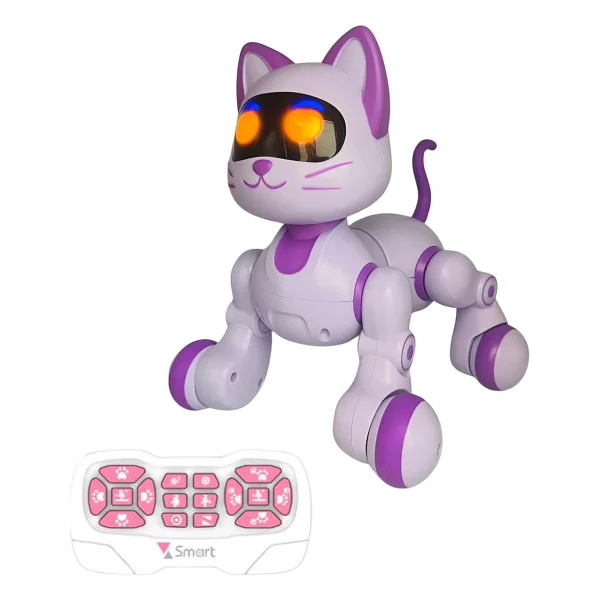 Canda Oyuncak Uzaktan Kumandalı Şarjlı Interaktif Eğitici Ve Öğretici Interaktif Akıllı Robot Kedi - Mor - Görsel 9