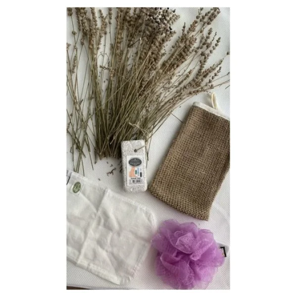 Doğal 4'lü Banyo Hamam Seti - Görsel 3