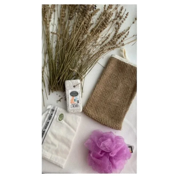 Doğal 4'lü Banyo Hamam Seti - Görsel 4