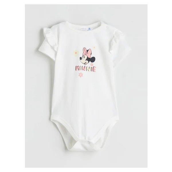 Lc Waikiki Yeni Sezon Minnie Mouse Baskılı Kız Bebek Body Tayt Ve Saç Bandı 3'lü Takım - 3 - 6 Ay - Ekru - Görsel 2