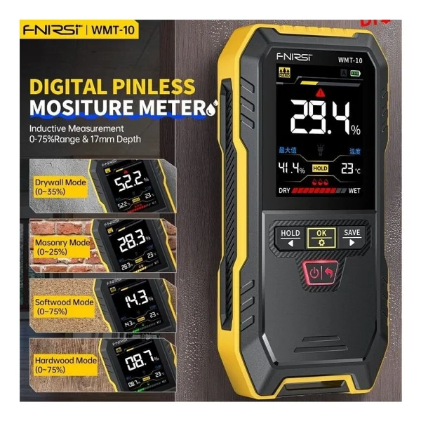 Fnirsi Wmt-10 Temassız Nem Ölçer - Görsel 3