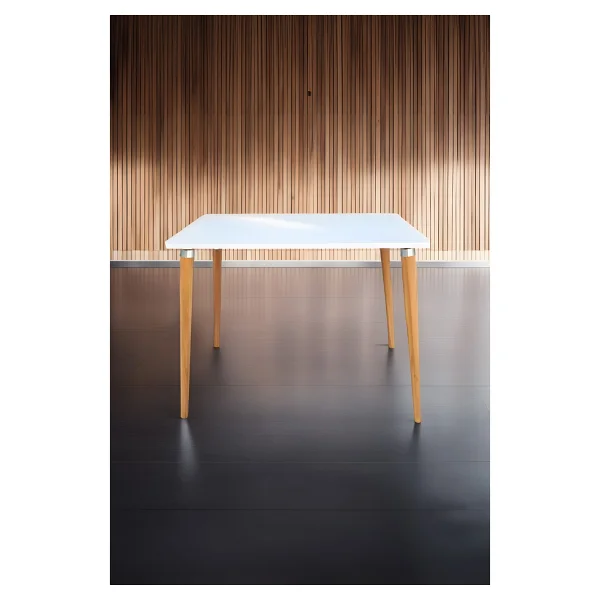 Depolife Ahşap Ayaklı Mutfak Salon Yemek Masası 60x90 Cm Gürgen Masif Ayak Beyaz Çalışma Masası Ceviz - Görsel 3
