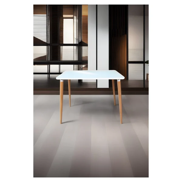 Depolife Ahşap Ayaklı Mutfak Salon Yemek Masası 60x90 Cm Gürgen Masif Ayak Beyaz Çalışma Masası Ceviz - Görsel 4