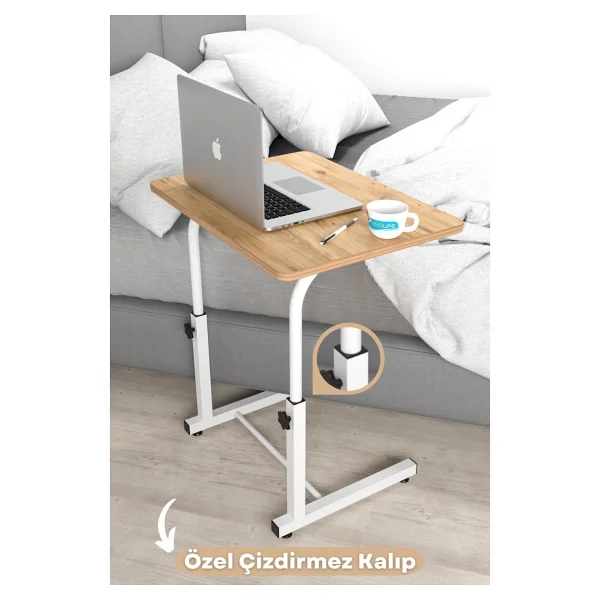 Depolife Yükseklik Ayarlı Laptop Sehpası Kahvaltı Ders Çalışma Bilgisayar Ofis Yemek Çocuk Masası Metal Ayak - Görsel 3