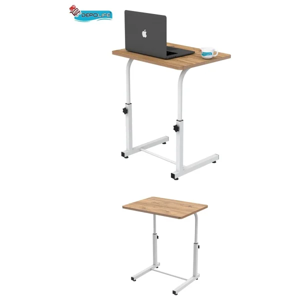 Depolife Yükseklik Ayarlı Laptop Sehpası Kahvaltı Ders Çalışma Bilgisayar Ofis Yemek Çocuk Masası Metal Ayak - Görsel 5