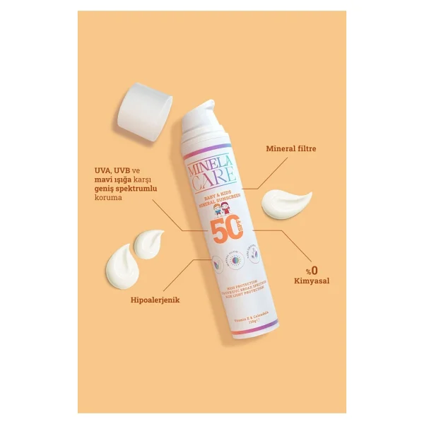 Minela Care Sunscreen For Children - Preventing Irritation And Staining - Spf 50 110gr - Görsel 2