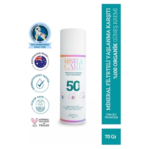 Minela Care Sun Cream That Helps Preserve The Youth Of The Skın-Spf 50-70gr - Görsel 8