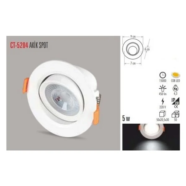 Cata CT-5204 7 W 6 Adet Led Spot - Görsel 2
