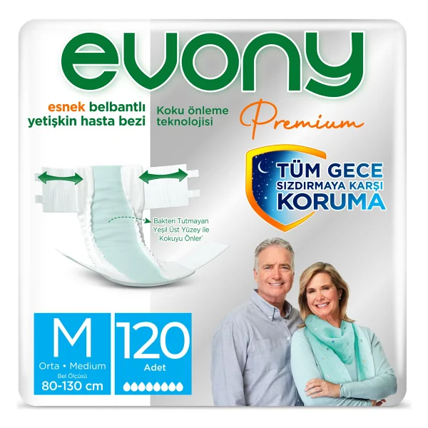 Evony Premium Esnek Belbantlı Orta Boy M 30'lu 4 Adet Hasta Bezi - Görsel 5