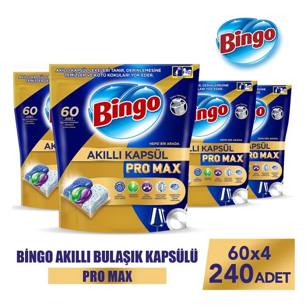 Bingo Akıllı Kapsül Pro Max Bulaşık Makinesi Tableti 60'lı 4 Adet - Görsel 5