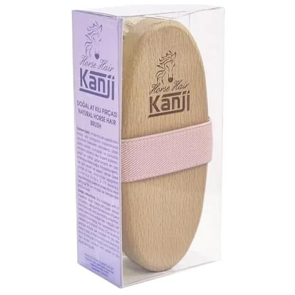 %100 Doğal At Kılı Masaj Ve Kuru Fırçalama Için Pembe Kemerli Vücut Peeling Selülit Fırçası - Standart - Görsel 2