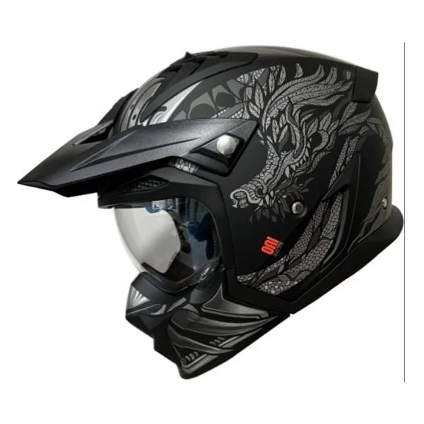 Axxis Motosiklet Kaskı Hunter Sv Oni B2 Matt Gray Sport Moduler Kask Off-Road - Renkli - Görsel 2