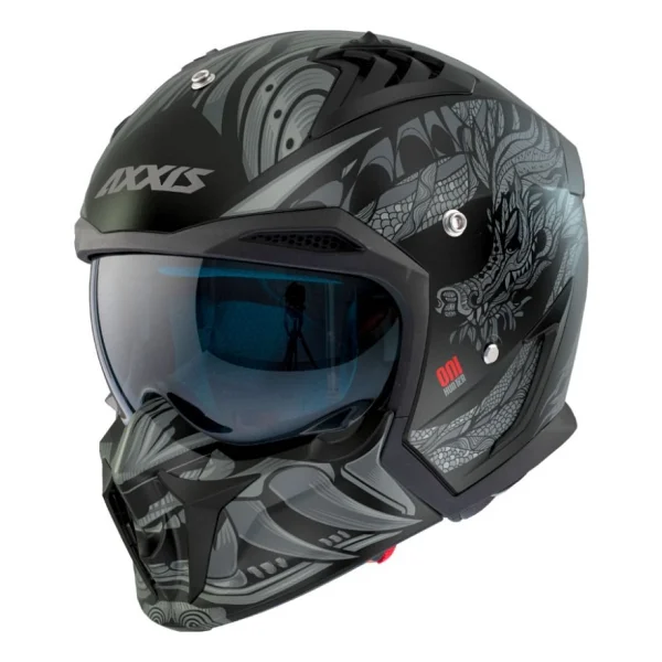 Axxis Motosiklet Kaskı Hunter Sv Oni B2 Matt Gray Sport Moduler Kask Off-Road - Renkli - Görsel 3