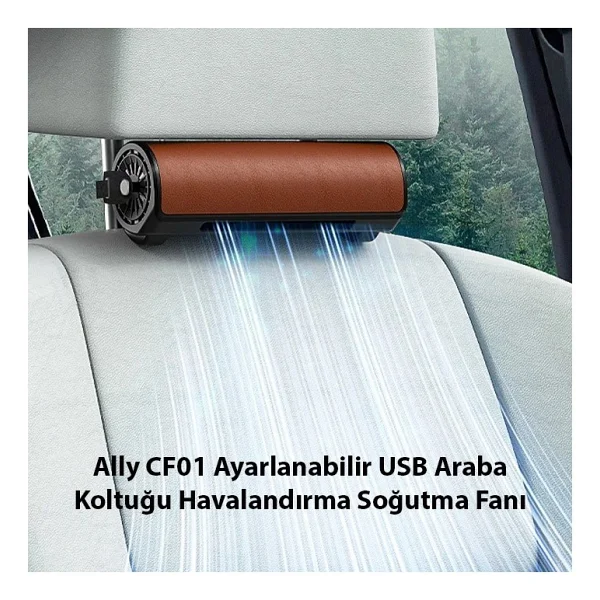 Ally Cf01 Ayarlanabilir Araç Ve Oyuncu Koltuğu Için Havalandırma Soğutma Fanı - USB - Görsel 5