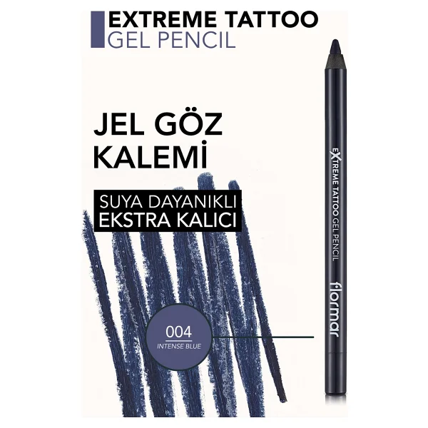 Flormar Extreme Tattoo Gel Pencil 004 Intense Blue Göz Kalemi - Görsel 5