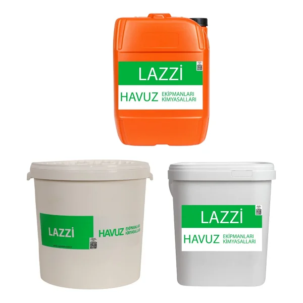 Lazzi Toz Klor 25 Kg - Yosun Önleyici 20 Kg - Toz Ph Düşürücü 25 Kg Paketi - Görsel 3