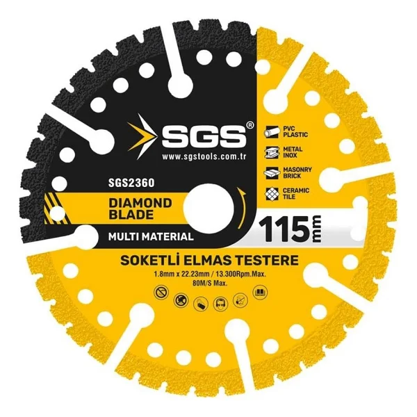 Sgs Çok Amaçlı Multı-Materıal Elmas Kesme Diski 115 Mm Sgs2360 - Görsel 3
