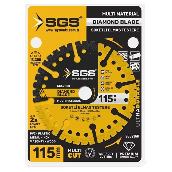 Sgs Çok Amaçlı Multı-Materıal Elmas Kesme Diski 115 Mm Sgs2360 - Görsel 2