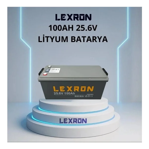 Lexron - İnges 25.6 Volt 100 Amper Lityum Akü - 24 Volt 100 Ah Lifepo4 Batarya - Güneş Paneli Aküsü - Görsel 4