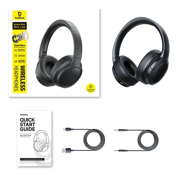 Baseus Bass Bh1 Lite Siyah Kulak Üstü Bluetooth Kulaklık - Görsel 3